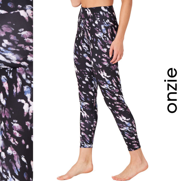 Onzie NWT 7/8 Midi Yoga High Waist Moisture Wicking Leggings Jungle Hues XL - Picture 1 of 13